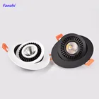 Светодиодный потолочный Точечный светильник 5 Вт, 7 Вт, 10 Вт, 15 Вт, 18 Вт, с поворотным углом, 110 В переменного тока, 220 В, черныйбелый корпусветильник