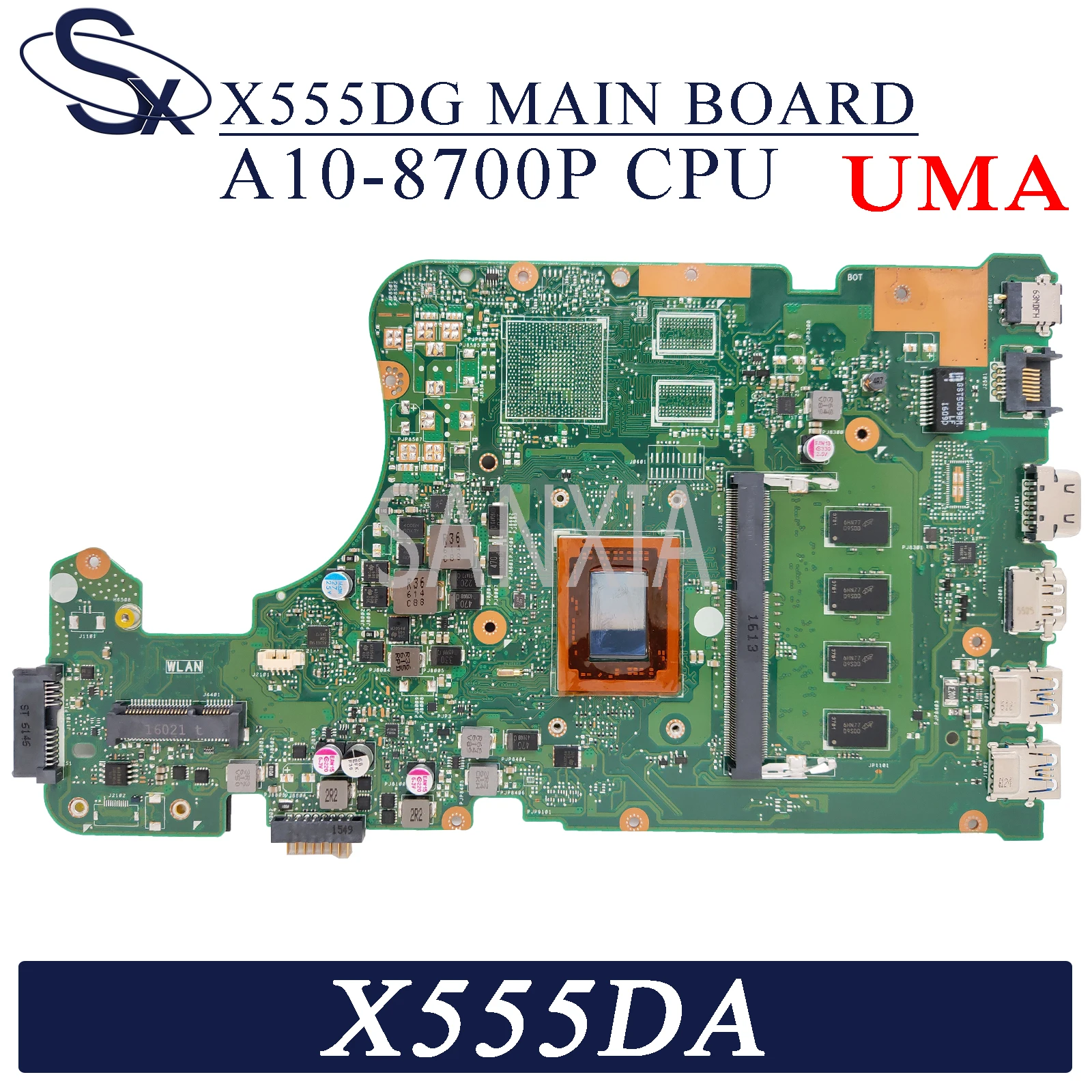 

KEFU X555DG материнская плата для ноутбука ASUS X555DA X555D X555YA X555YI X555Y оригинальная материнская плата 4GB-RAM A10-8700P Процессор UMA