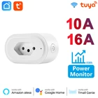 Смарт-розетка Tuya, Wi-Fi, 10 А, 16 А, для Google Home, Alexa