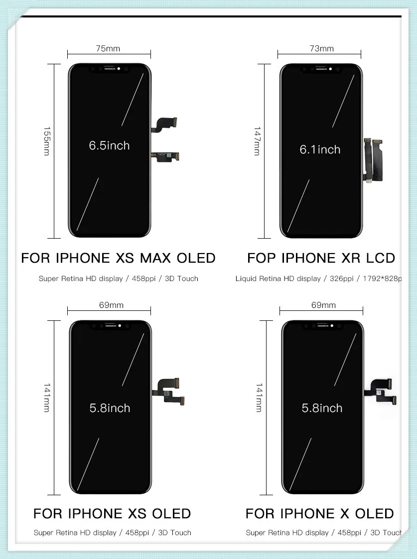 

100% new! OLED Lcd Screen for iPhone X 11, Wholesale, Factory Screen Price for iPhone X Xs Xr, Pan