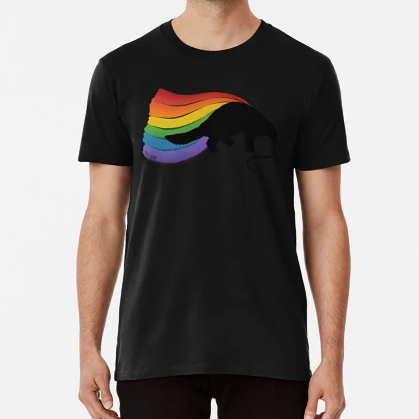 Черный Pangolin Rainbow power! Футболка pangolins pangolin scaly anteater животные дикая природа сохранение окружающей среды - Цвет: Черный