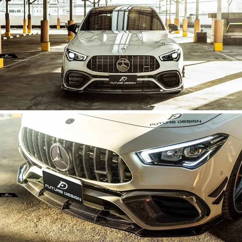 

2021 подходит для нового Benz Cla45s модифицированный Fd углеродное волокно передняя губа ветровое лезвие боковая юбка