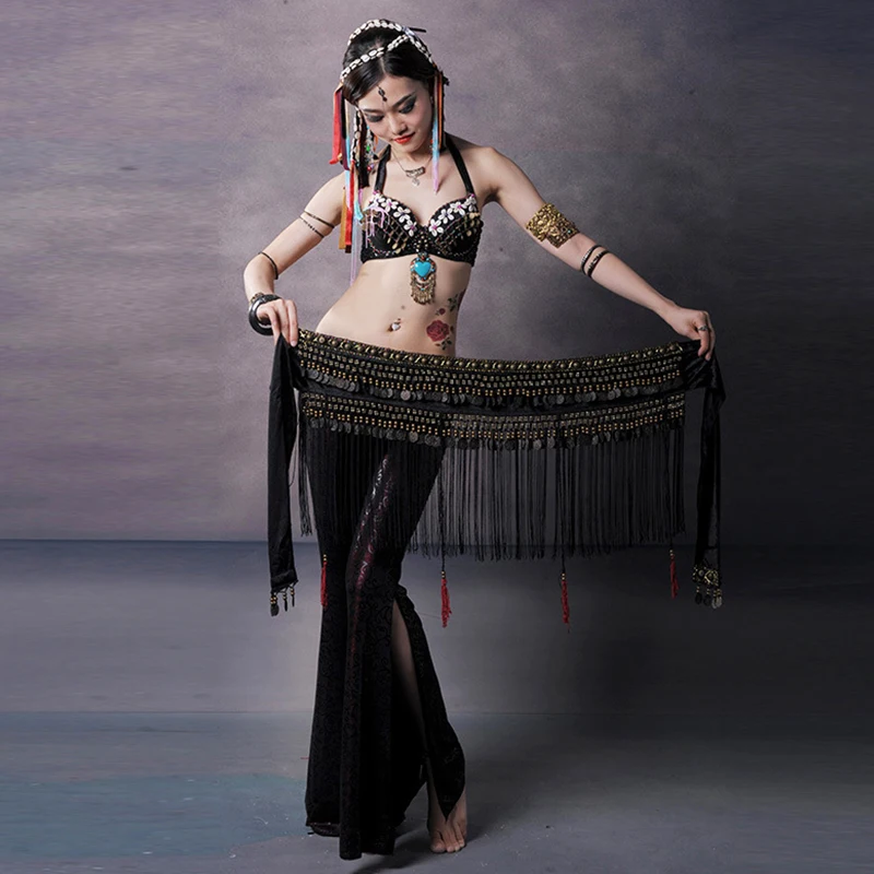 Женский костюм для танца живота комплект из 3 предметов бюстгальтер пояс штаны