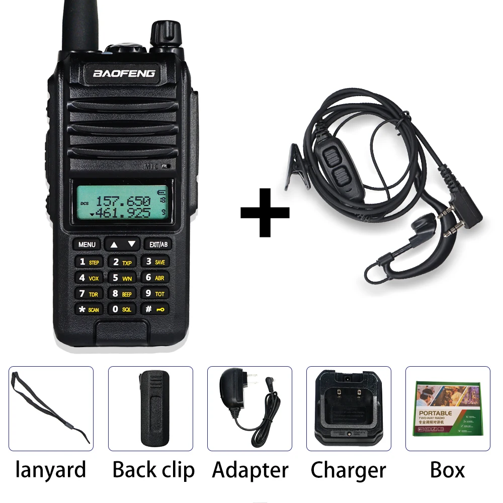 With box Add Ear BaoFeng A58S трехдиапазонная 8 Вт рация 3800 мАч портативная CB Ham радио 10 км fm-приемопередатчик обновление UV-82hp двухстороннее радио UV82 - Цвет: With box Add Ear