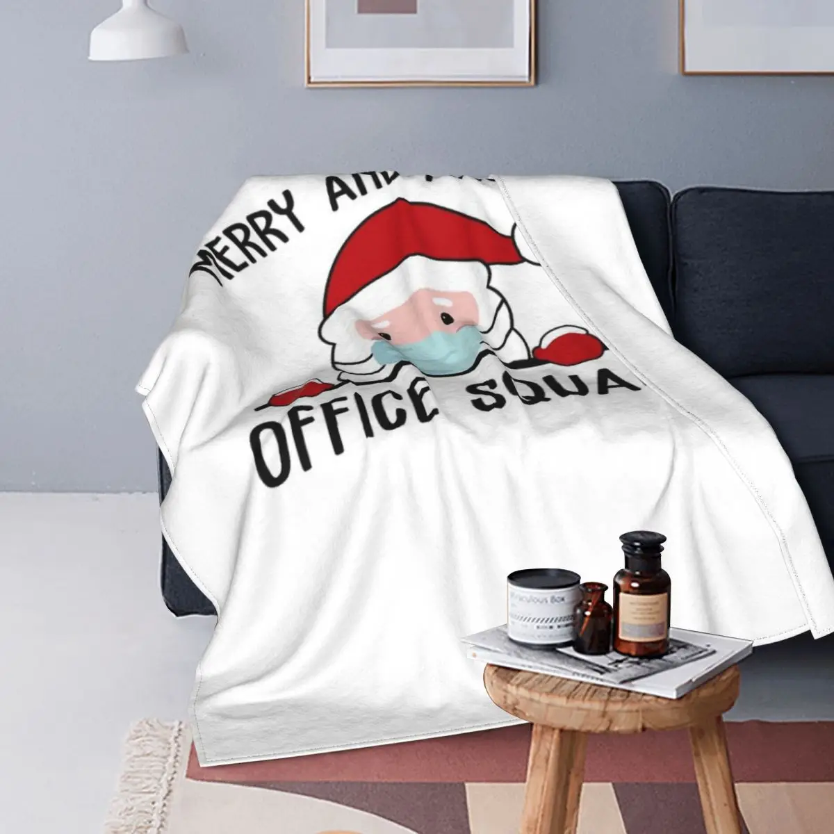 

Рождественское офисное одеяло с надписью "Merry And Masked", покрывало для кровати, плед, покрывала для кровати, Детское покрывало с капюшоном