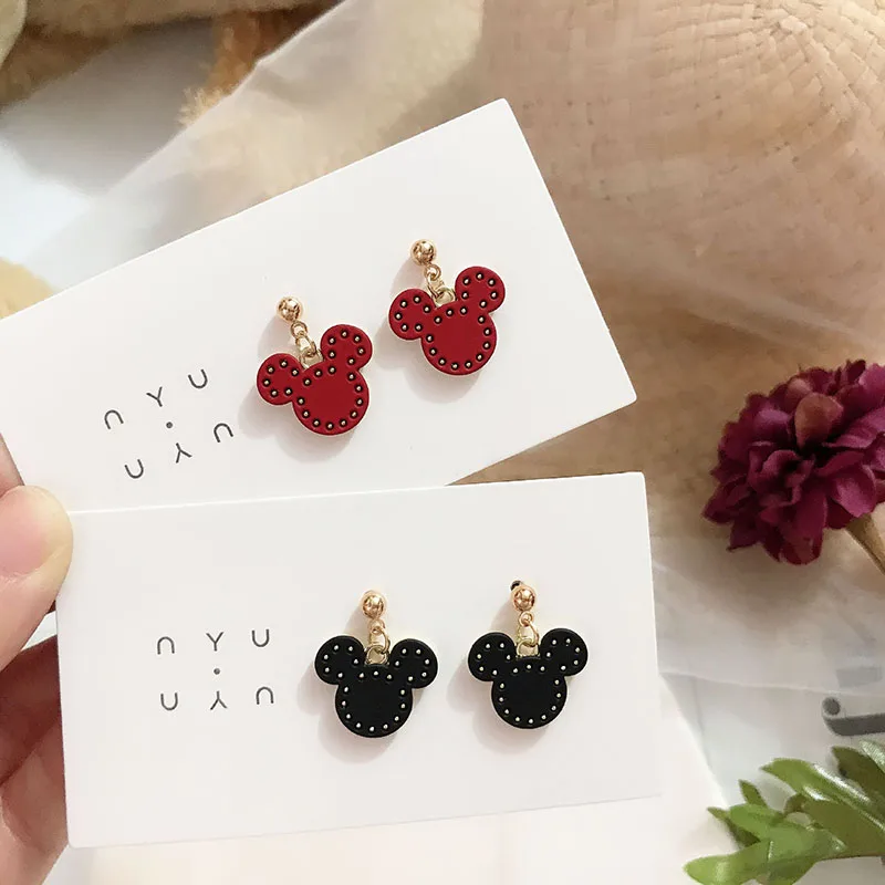 

925 Silver earrings Mickey Minnie earrings Cute Cartoon Stud earrings Woman Girl Earrings Accessories Jewelry