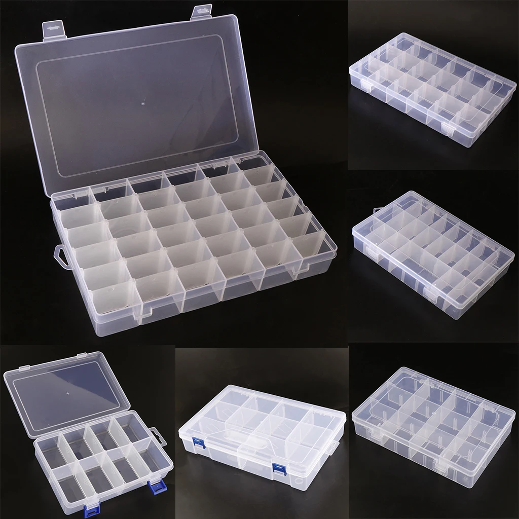 

Plastic Jewelry Storage Box Nail Art Beads Craft Organizer Bead Holder Case