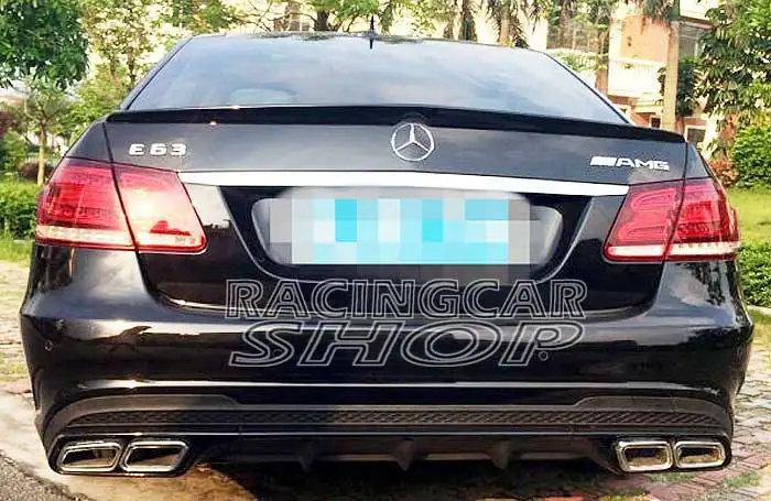 E63 черная серия диффузор/выхлопные трубы комбо для W212 e-класс E200 E220 E250 E300 E350 E500 E550 AMG Спорт бампер 2014UP M043F