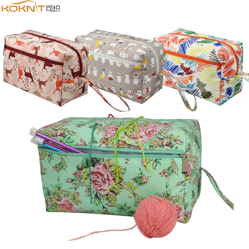 

KOKNIT Empty Woolen Storage Bag DIY Yarn Tote Organizer Bag For Crochet Hooks Knitting Needles Sewing Tools Travel Storage Bag