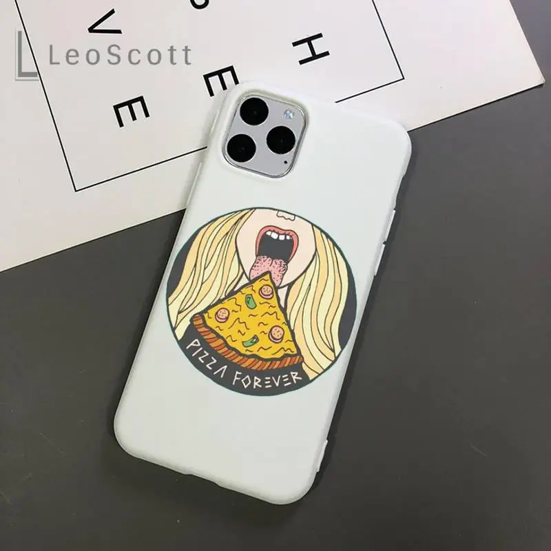 

Funny cartoon pizza best friends Phone Case Candy Color for iPhone 11 12 mini pro XS MAX 8 7 6 6S Plus X 5S SE 2020 XR
