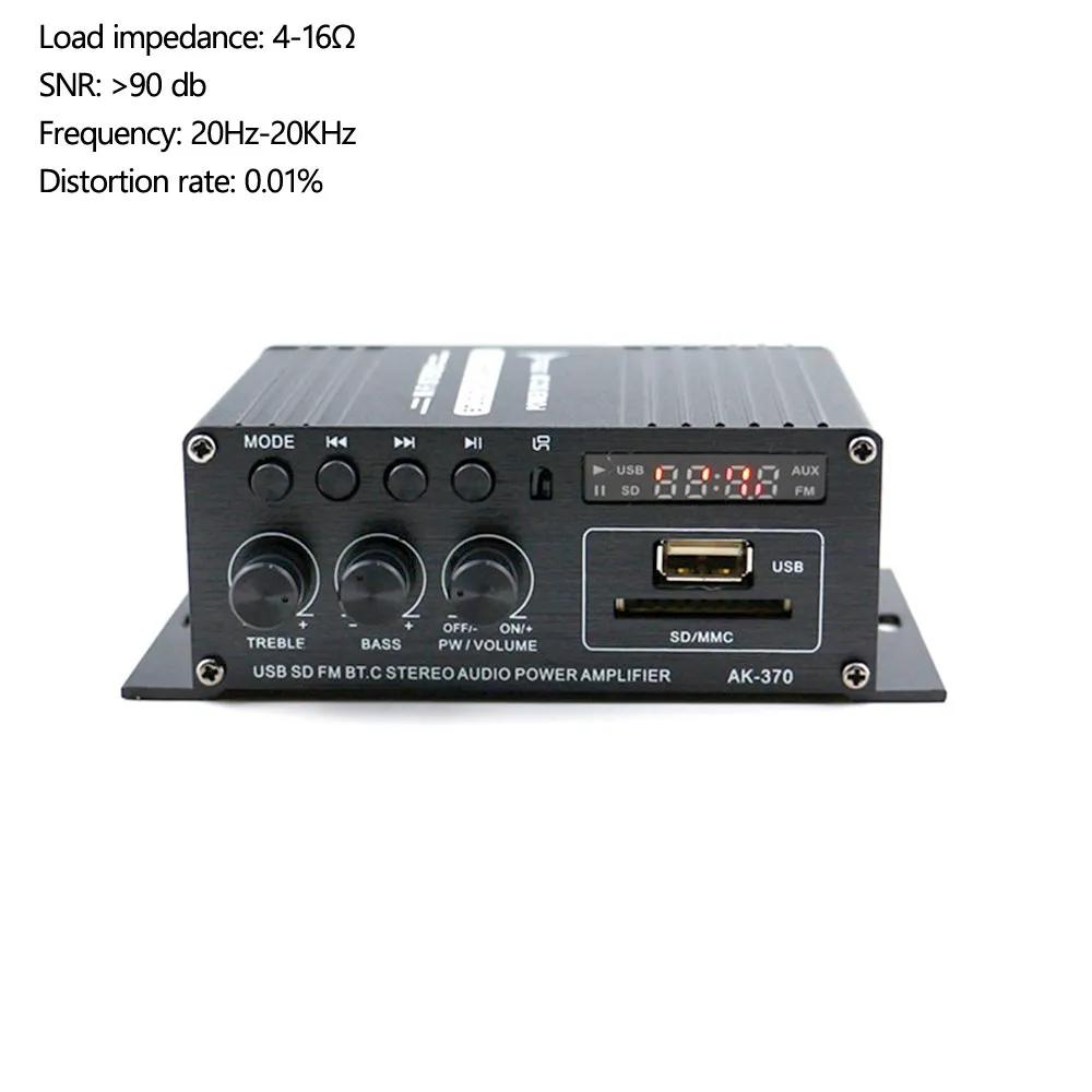 Artudatech 400W Hi-Fi Auto Stereo 12V Car Audio Amplifier Bluetooth-compatible MP3 Radio Booster | Электроника