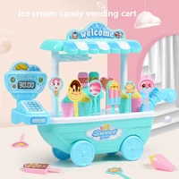 mini candy trolley ice cream candy cart children role pretend play mini simulation diy cart toy set for girls birthday gifts