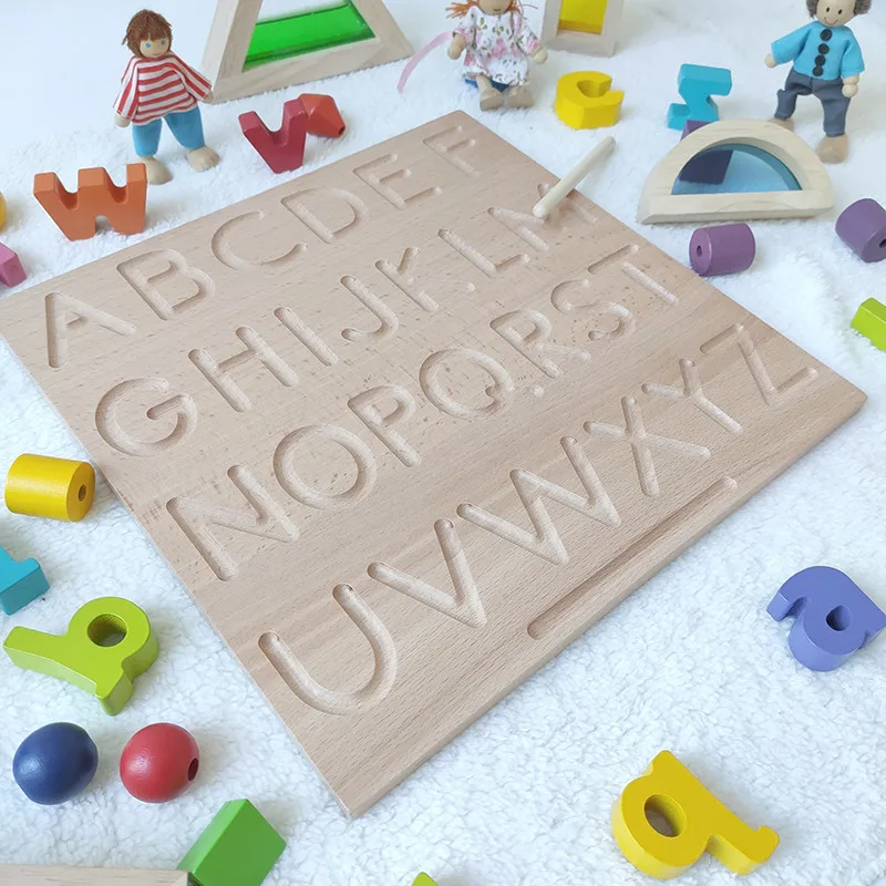 

Preschool Education Alphanumeric Groove Writing Board Educational Toy Wooden Writing Board Alphabet Track Copy Learning Toy Gift