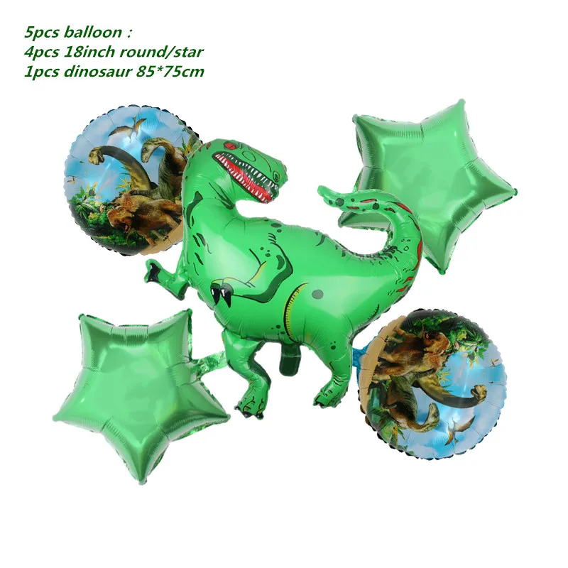 5pcs balloon 6 и 5 шт. большой динозавр фольги шарики, День подарков будущей матери день рождения Юрского мира украшения воздушный шар в форме животного дети подарок Globos - Цвет: 5pcs balloon