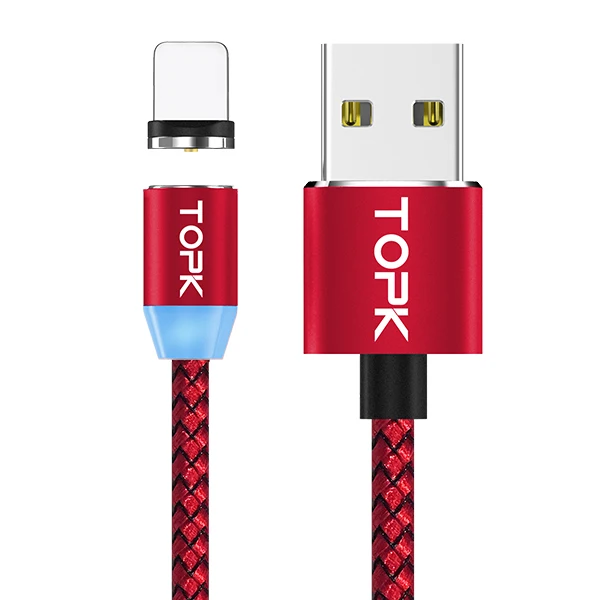 1M Red 1 м Магнитный 2.4A кабель быстрой зарядки, кабель Micro usb type C магнитное зарядное устройство для IPhone XR XS Max samsung huawei XiaoMi Redmi Note 7 - Цвет: 1M Red