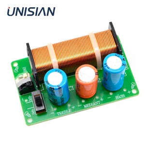 UNISIAN Audio Frequency Divider 3-Way Speaker Frequency Divider 120W Treble Bass Mediant 3 Way Crossover Filters Board