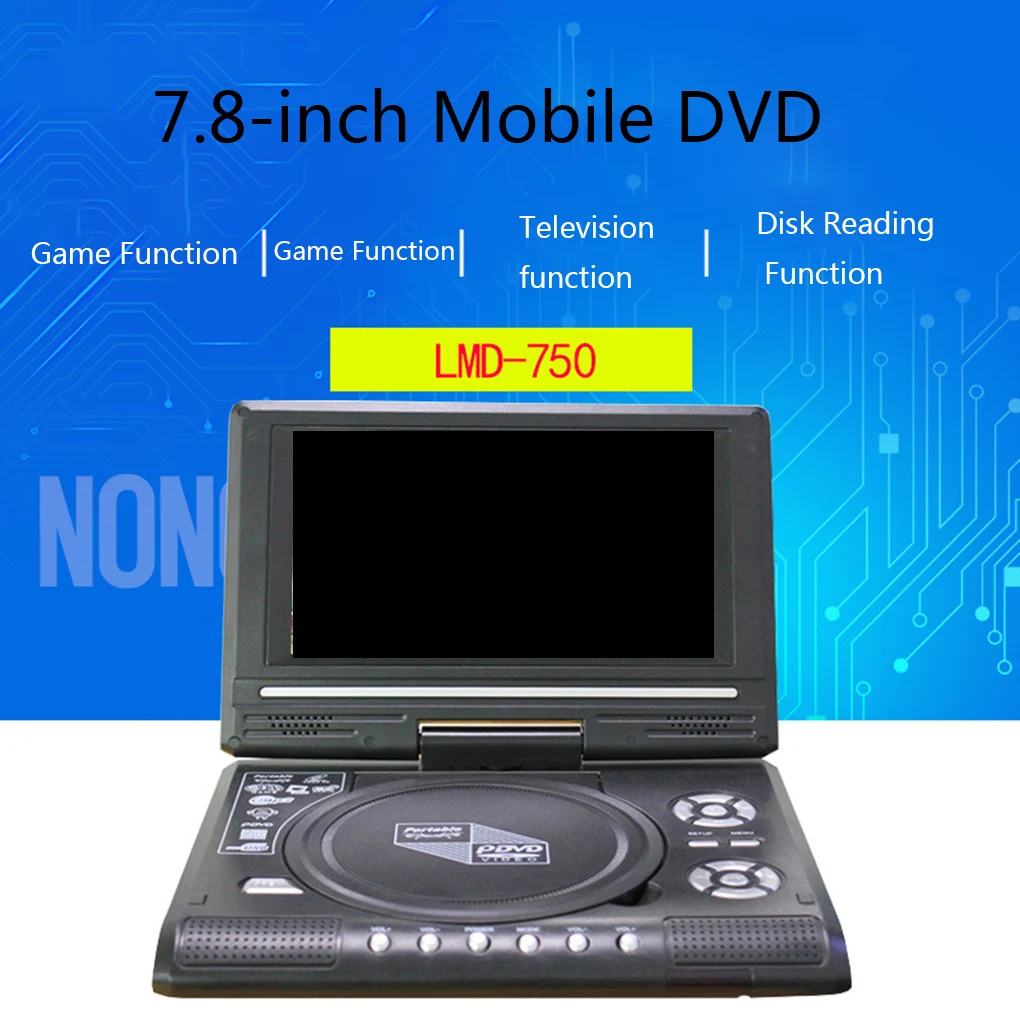 Портативный Компактный dvd-плеер US/UK/EU/AU Plug 7,8 дюймов HD tv фильмы LCD мобильный поворотный экран вращение для мультимедийных игр
