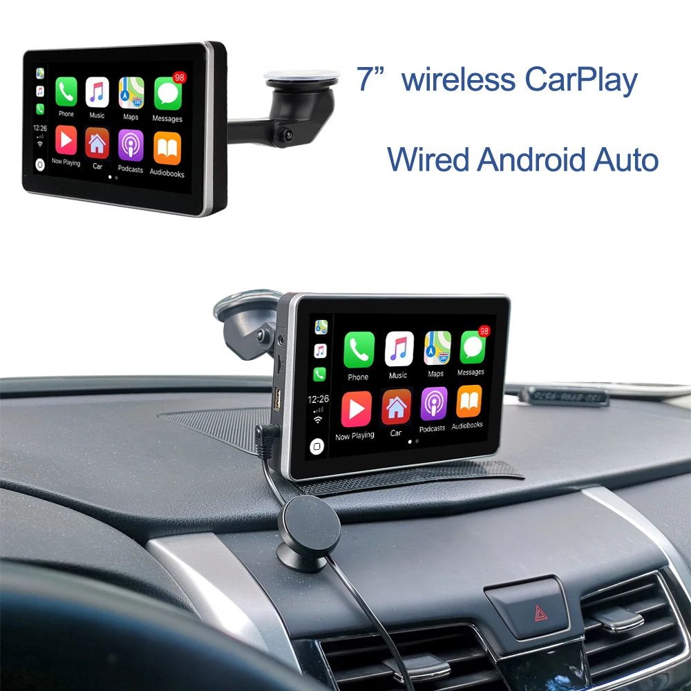 7-дюймовая Автомобильная портативная беспроводная Проводная мультимедийная