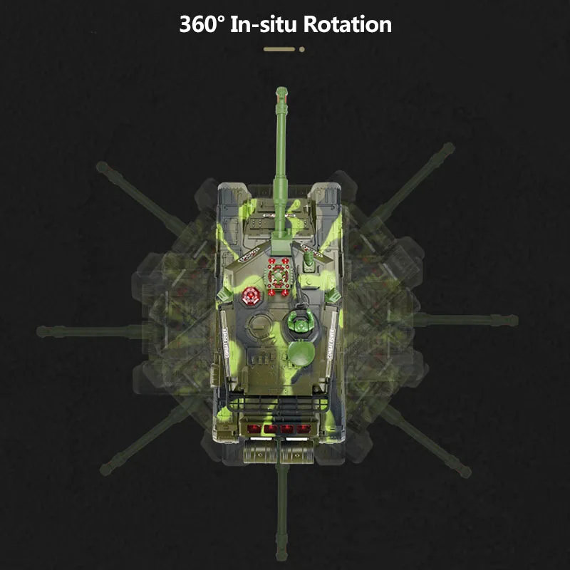 Радиоуправляемый боевой танк большого размера Вращающаяся башня с подъемным