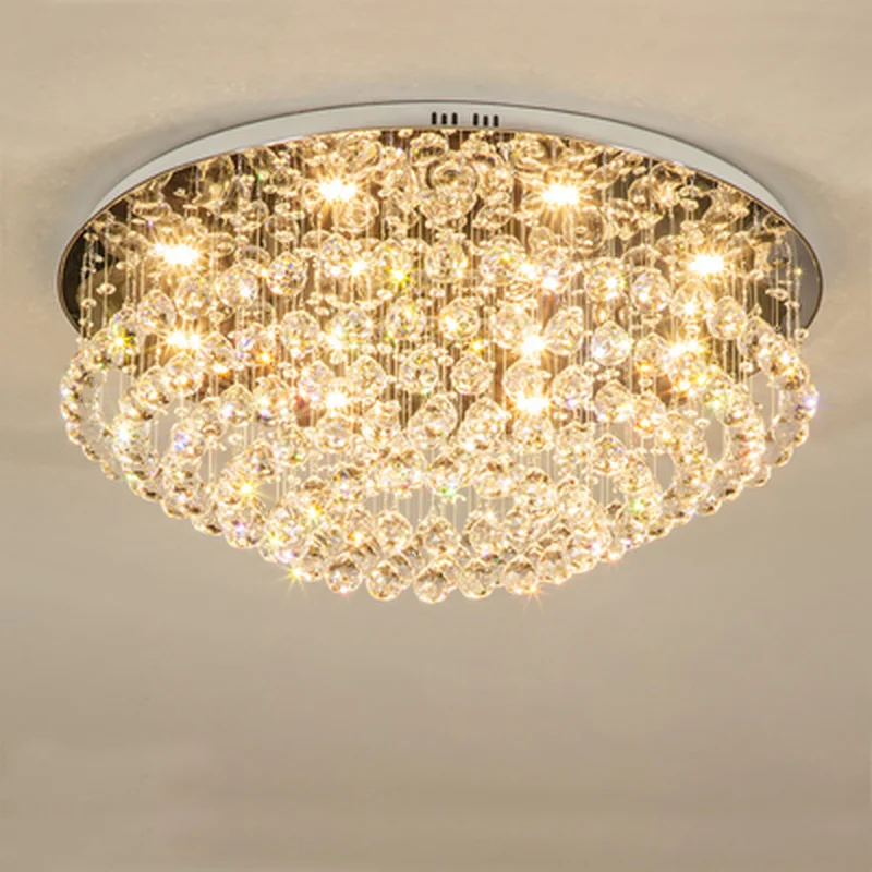 Роскошный Простой круговой Хрустальный потолочный светильник модные
