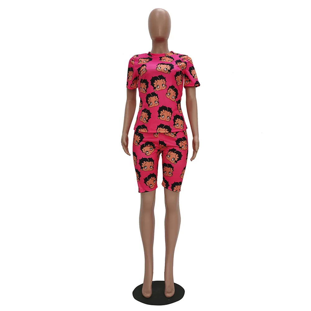 Wjustforu Женский Повседневный домашний костюм с принтом из мультфильма комплект