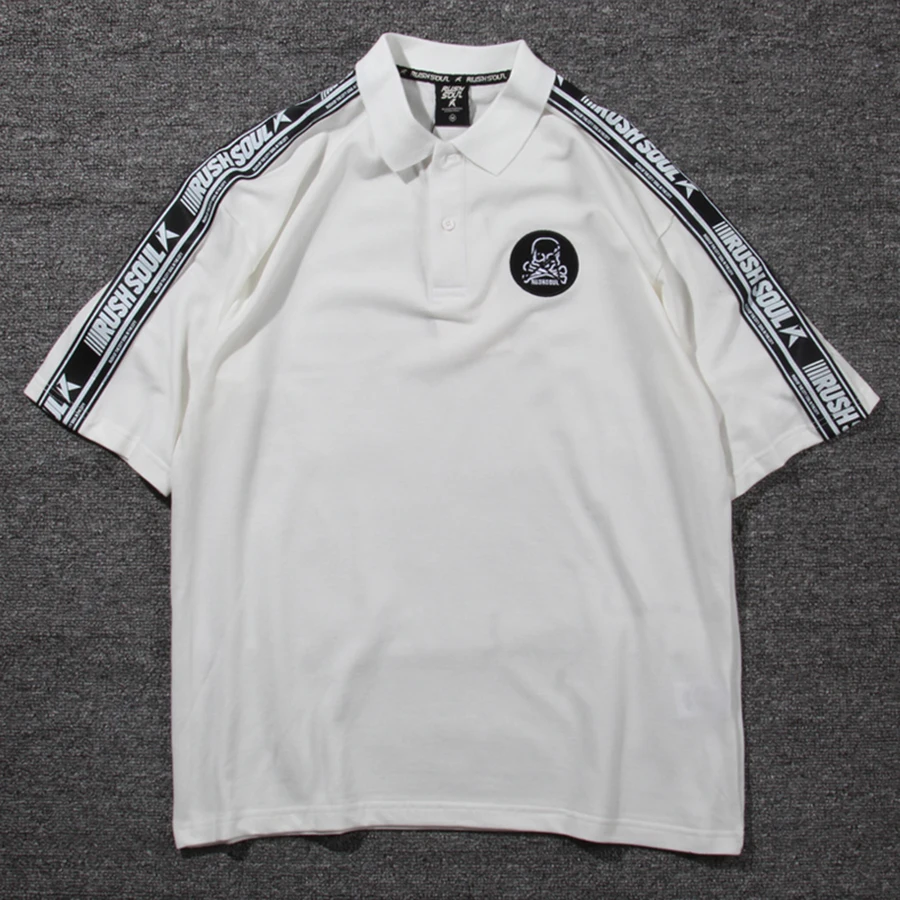 Мужская Повседневная рубашка поло с коротким рукавом и принтом винтажная