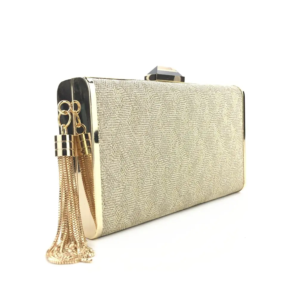 

2021 New Style Metal Tassel Fashion Dinner Bag Party Glitter Powder Hand Bag One Shoulder Dinner Party Bag