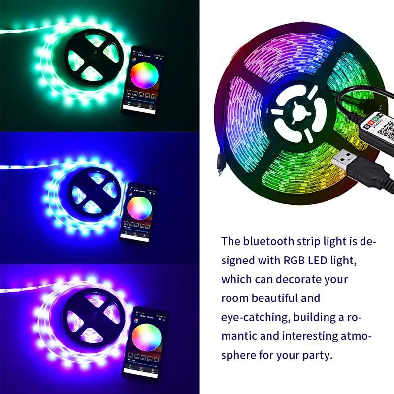 

Водонепроницаемая светодиодная ленсветильник RGB 5050 SMD, 1-5 м