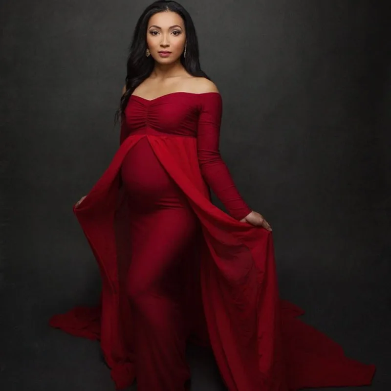 Платье для беременных платье фотосессии с длинным рукавом сексуальное