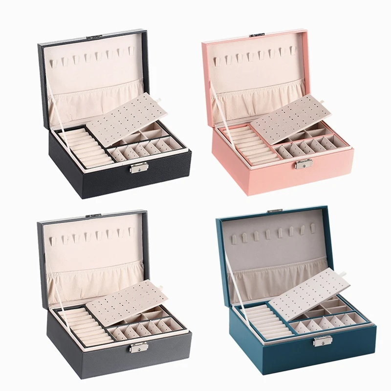 

Шкатулка для украшений большой емкости, Женская многофункциональная шкатулка для ожерелья, женские подарки