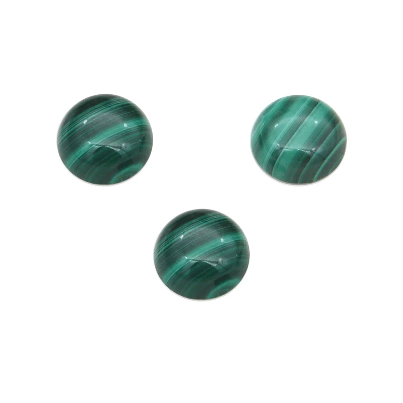 

5pcs Natural Stone Genuine Malachite Dome Cabochons Round Shape 2-20mm Material For Jewellery Making Ring Earrings DIY Pendant