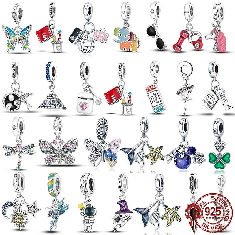 

100% Real 925 Sterling Silver Swallow House Beads Fit Original pandora Bracelet&Bangle Making Fashion DIY Jewelry