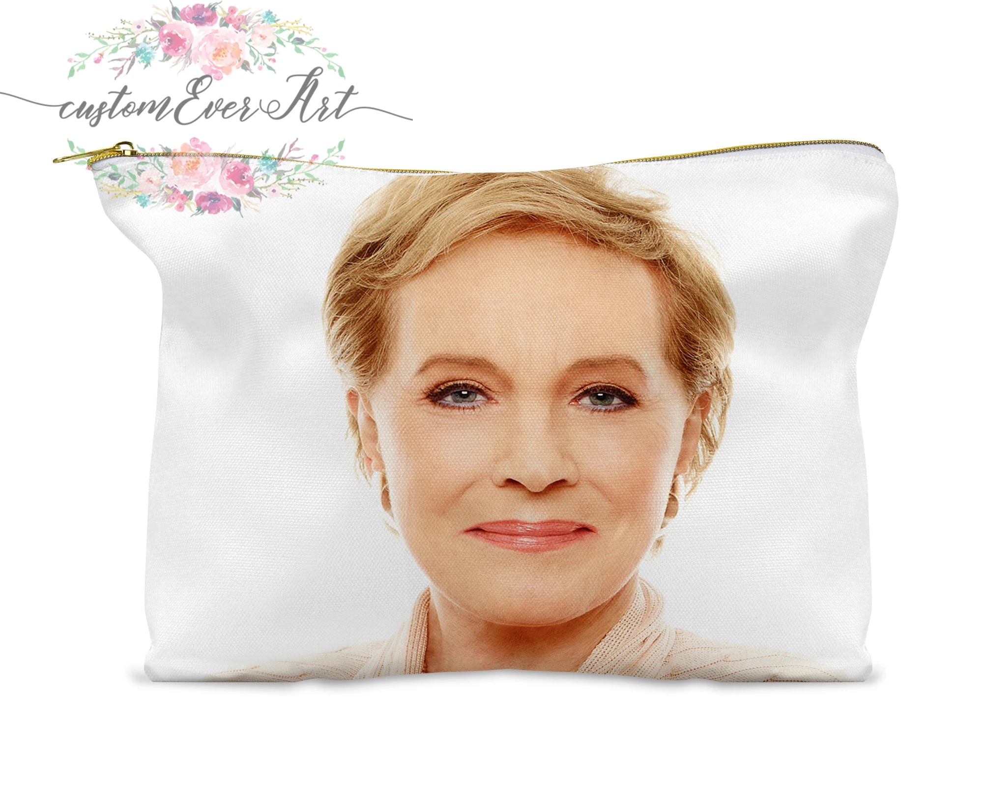 

Julie Andrews cosmetic bag personalized small makeup bag funny makeup organizer toiletry bag zipper pouch