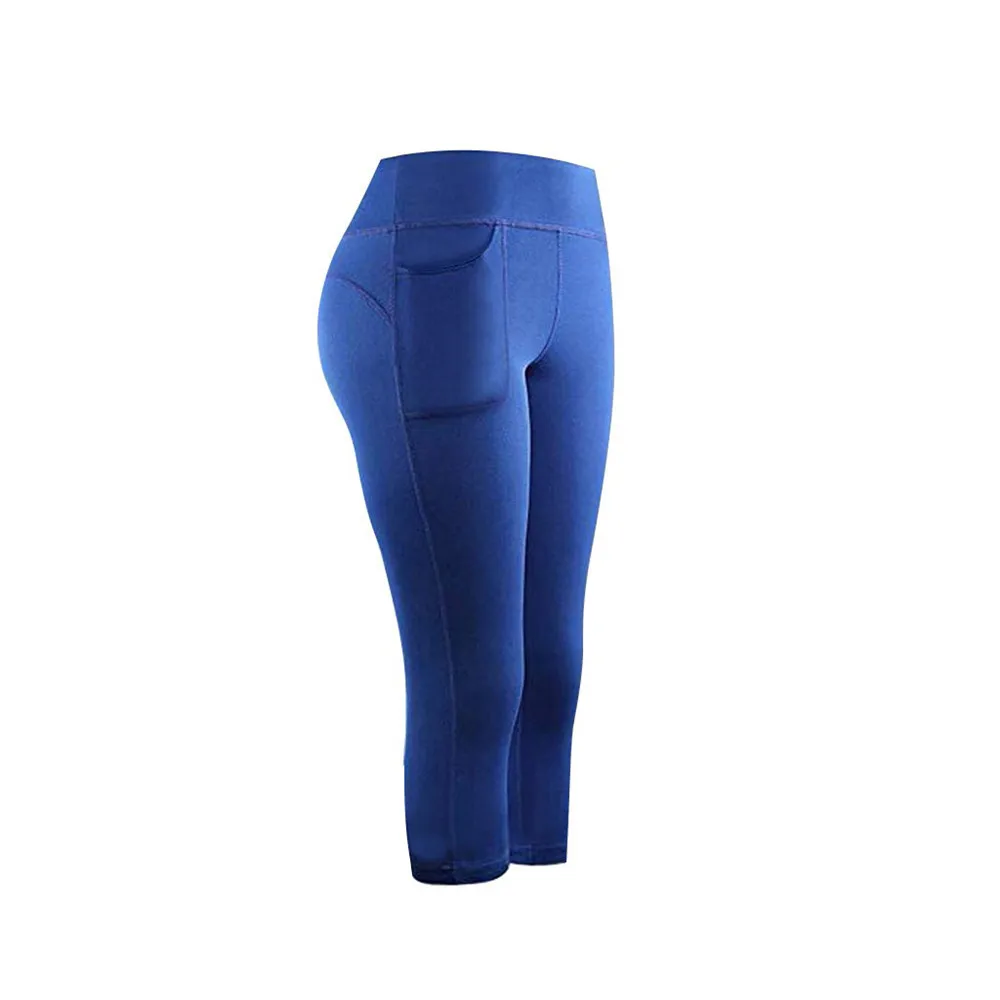 

2021 European and American ladies quick-drying solid color yoga fitness pants 1590