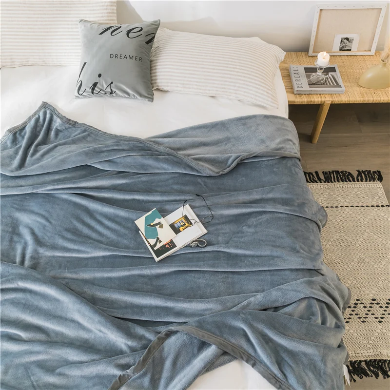 Однотонного серого одеяла близнец полный королева король модные покрывала