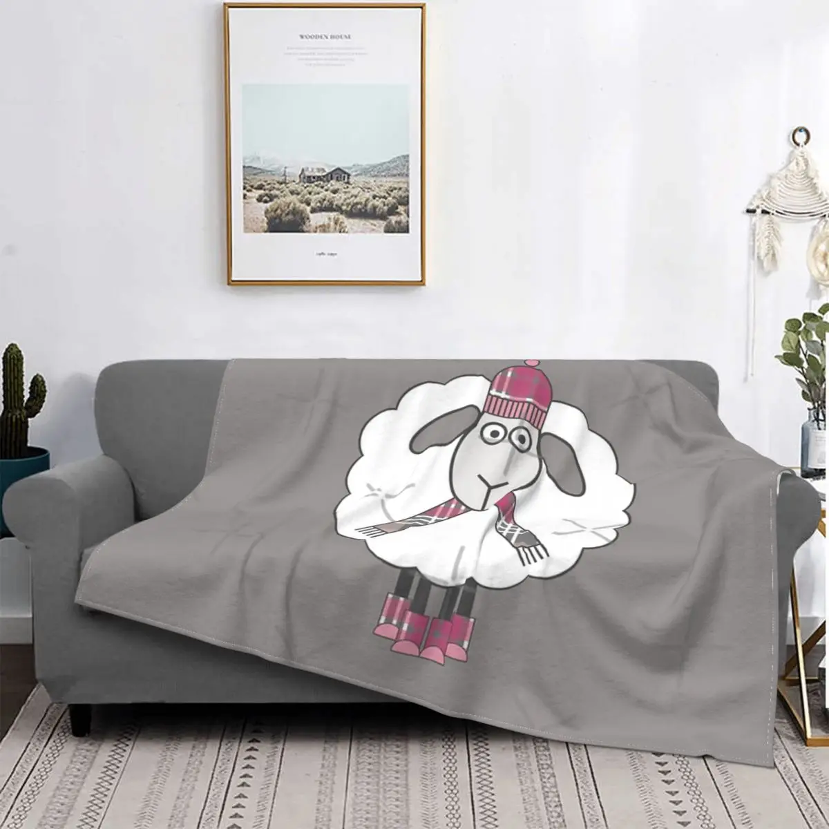 

Cobija a cuadros de muselina para Winter, colcha de oveja с manta rosa, a cuadros