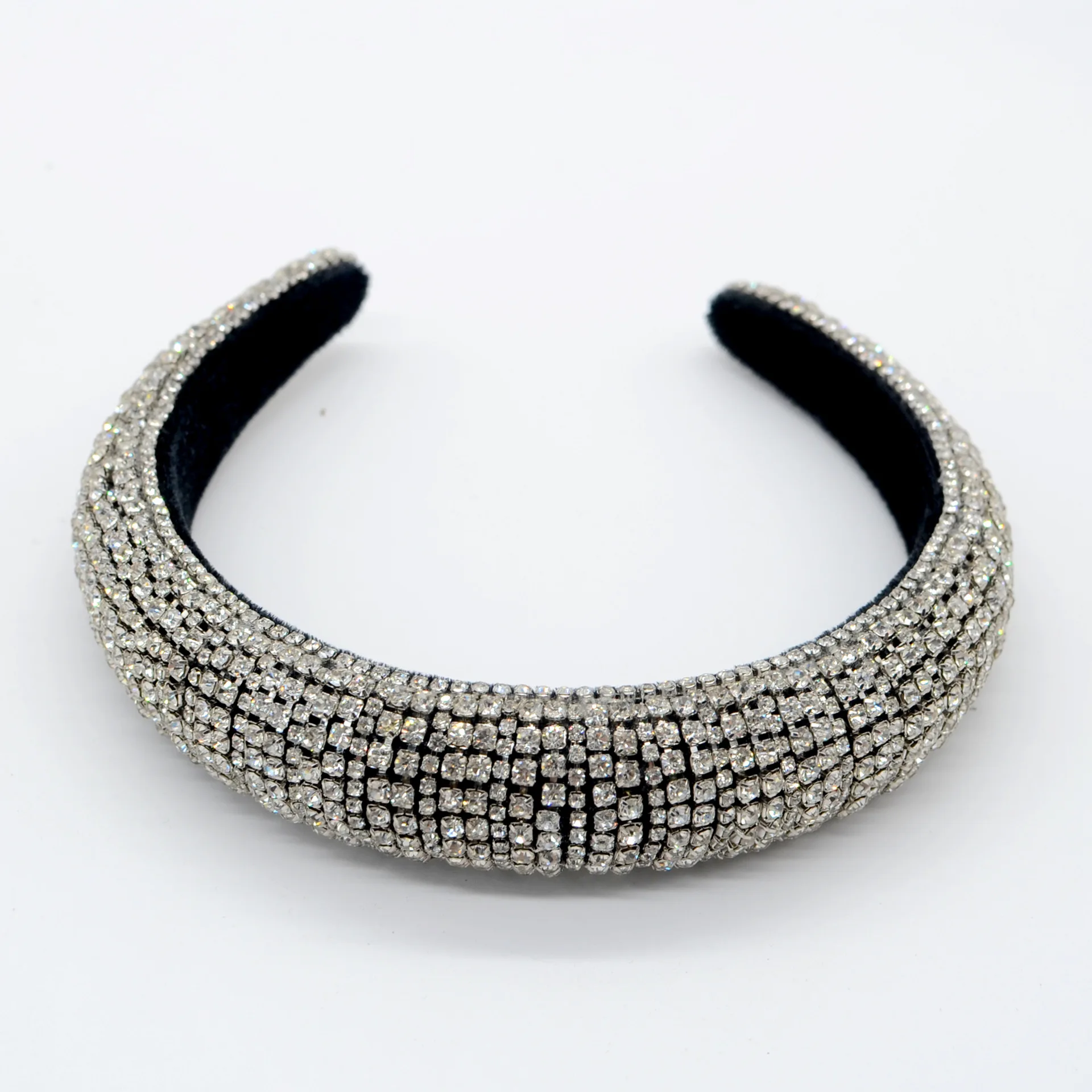 

Korean-style Shiny Cool Sponge Headband European and American Baroque Shiny Headband Wide-brimmed Headband Rhinestone Headband