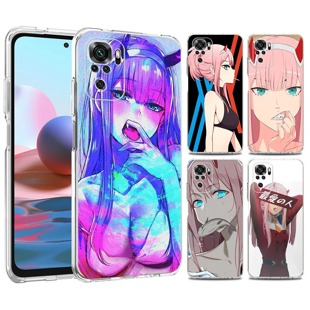 Zero Two Darling in the FranXX Anime Soft Case Coque for Xiaomi Redmi Note 10 9S 11 9 Pro 7 8 Pro 8T 9A 9C 10S 10C K40 5G Cover