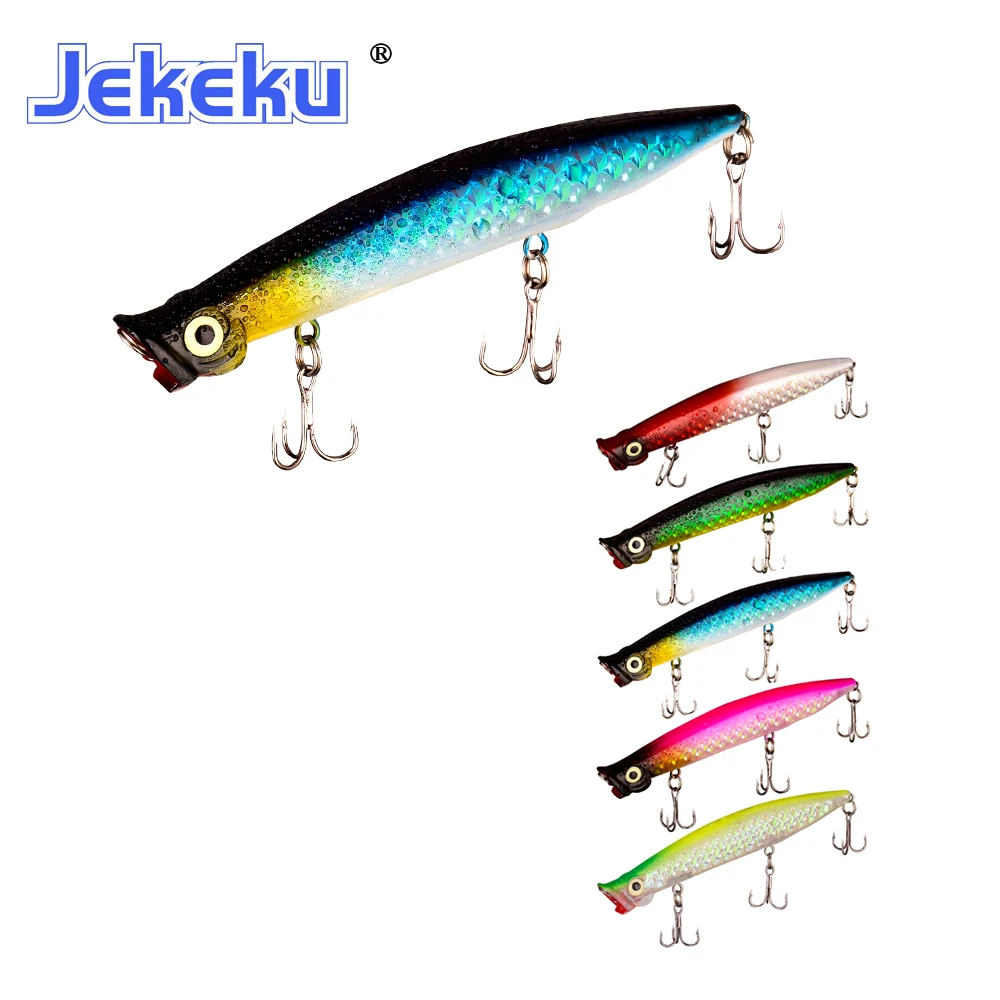 

JEKEKU NEW 1pc Artificial Wobbler Popper Fishing Lures 110mm 13g Topwater Popper Bait Bass Pesca Crankbait Fishing Tackle