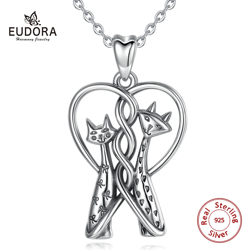 

Подвеска в виде двух кошек, из серебра 925 пробы, CYD414