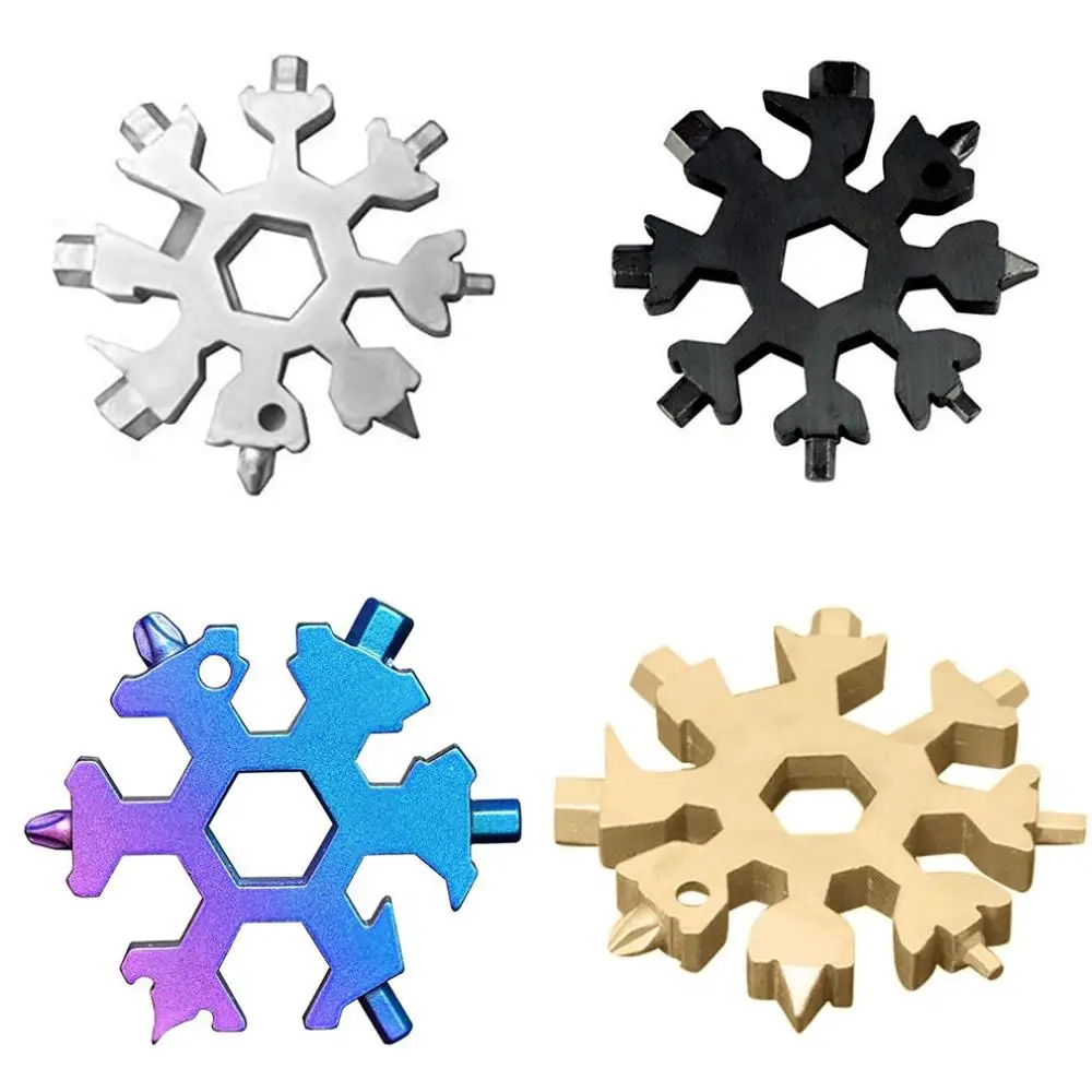 

18 In 1 Snowflake Hexagon Wrench Tool Spanner Multifunction Camping Outdoor Survival Combination Tools Bottle Opener Screwdriver