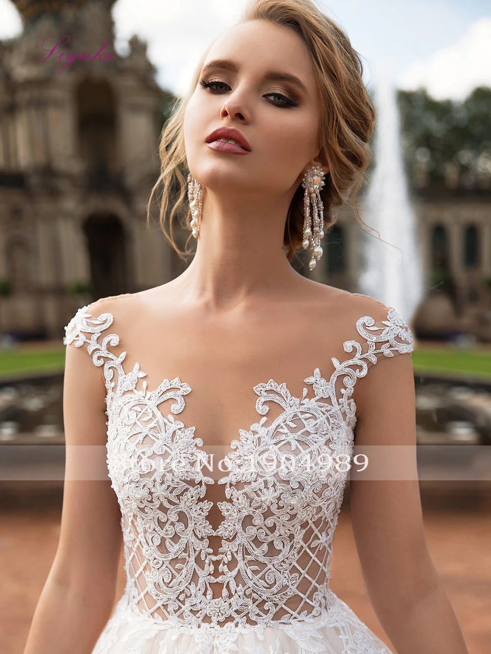 Liyuke Великолепное кружевное свадебное платье длиной до пола с открытыми плечами