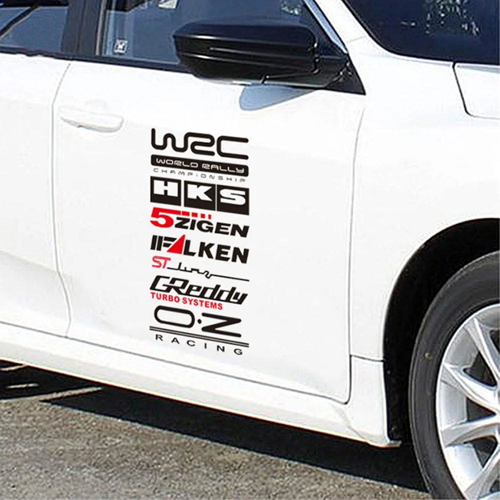 

Гоночных Боковая дверь Набор наклеек Водонепроницаемый Светоотражающая наклейка на машину декоративные наклейки двойной Цвет