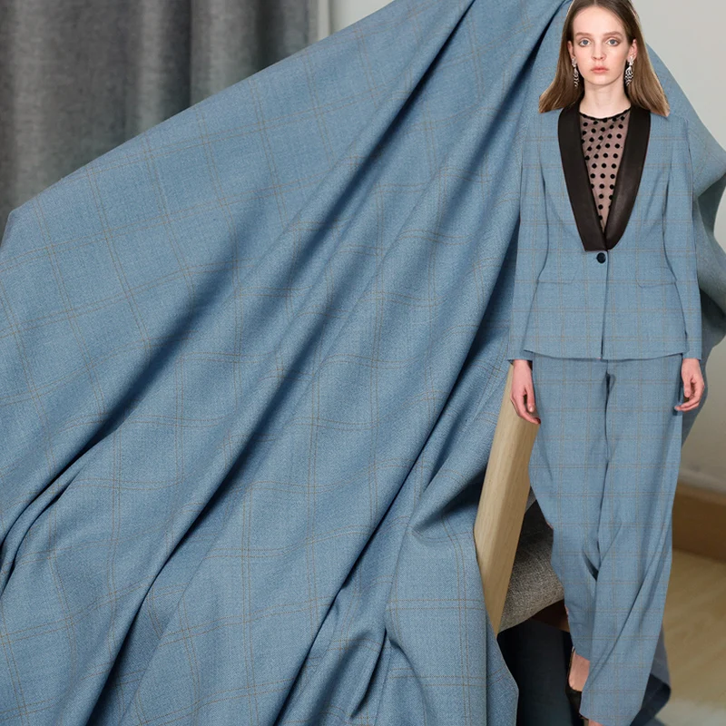 Ткань японская Классическая клетчатая пряжа окрашенная шерстяная ткань из