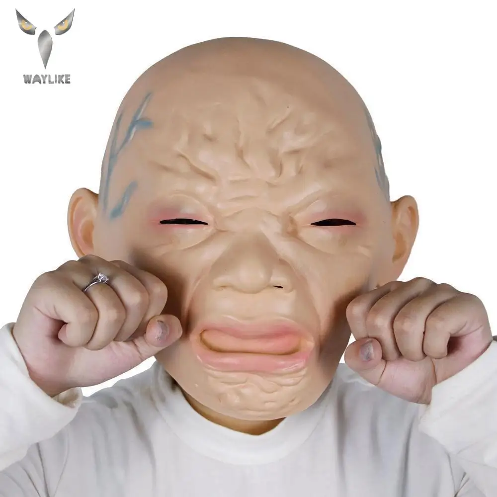 WAYLIKE горячая Распродажа на Хэллоуин ухаживает за малышом Маска латекс плач
