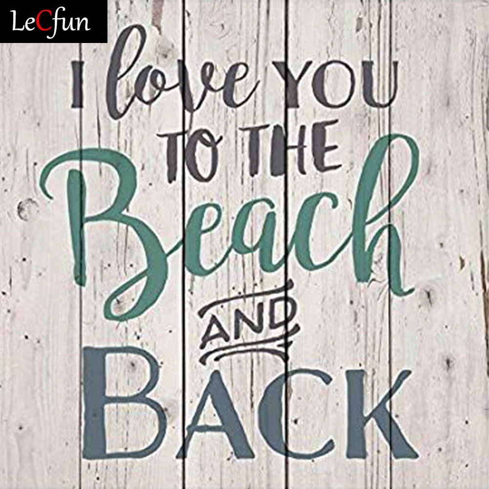 

LeCfun Diamond Painting Art Kits Full Round Square Drill I Love you to the Beach and Back Words Mosaic Gen Dot Arts Craft Gift