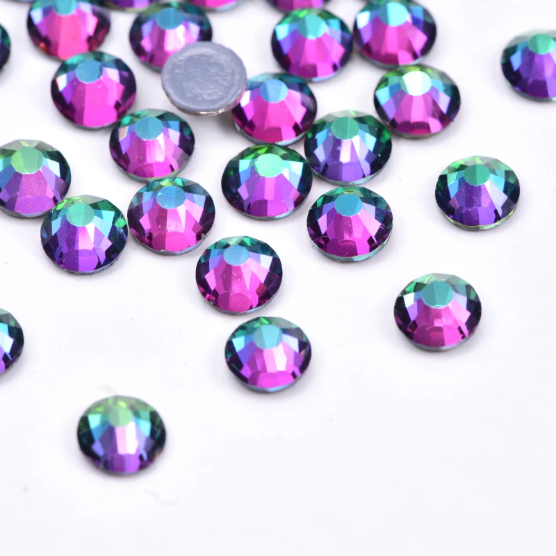 Высокое качество зеленые вулканизированные стекла стразы с горячей фиксацией