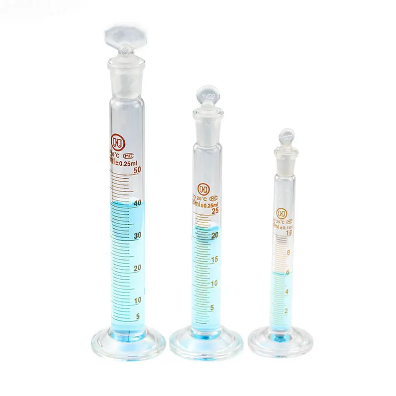 1pcs 10ml To 1000ml Lab Glass Graduated Measuring Cylinder with Plug Chemistry Laboratory Equipment