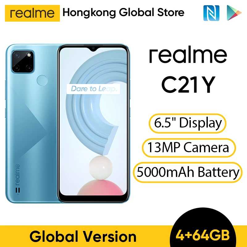 

Global Version realme C21-Y 3/4GB RAM 32/64GB ROM Smartphone Octa Core Processor 6.5inch 5000mAh Battery 13MP AI Triple Camera