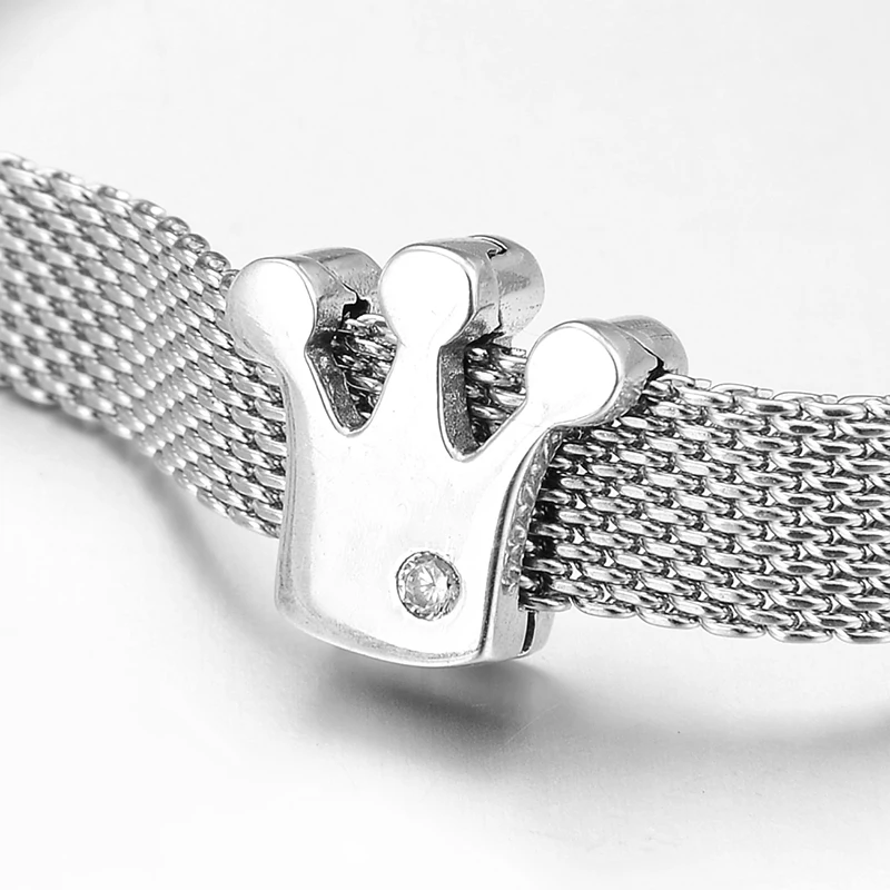 Бусы-клипсы женские серебряные в форме короны для изготовления ювелирных